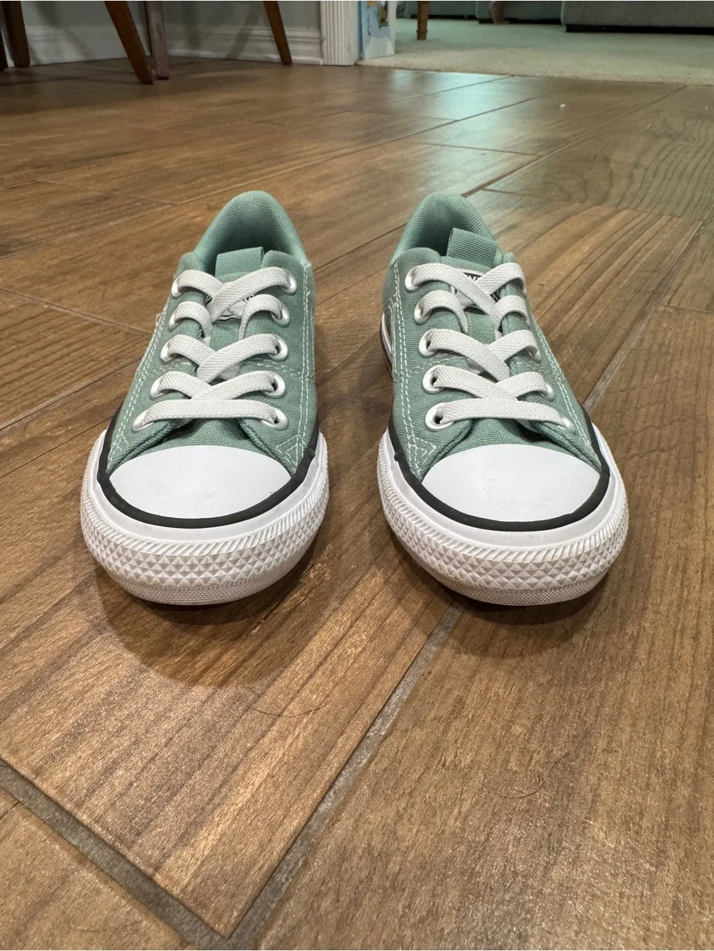 Converse Kids Low Top Sneakers in Sage Green and White